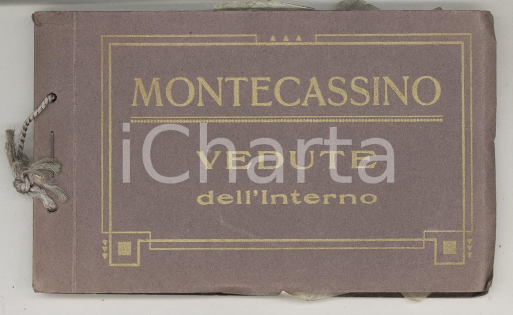 Materiale pubblicitario d’epoca 1920 ca MONTECASSINO Album ricordo illustrato con 18 cartoline TURISMO VINTAGE 1