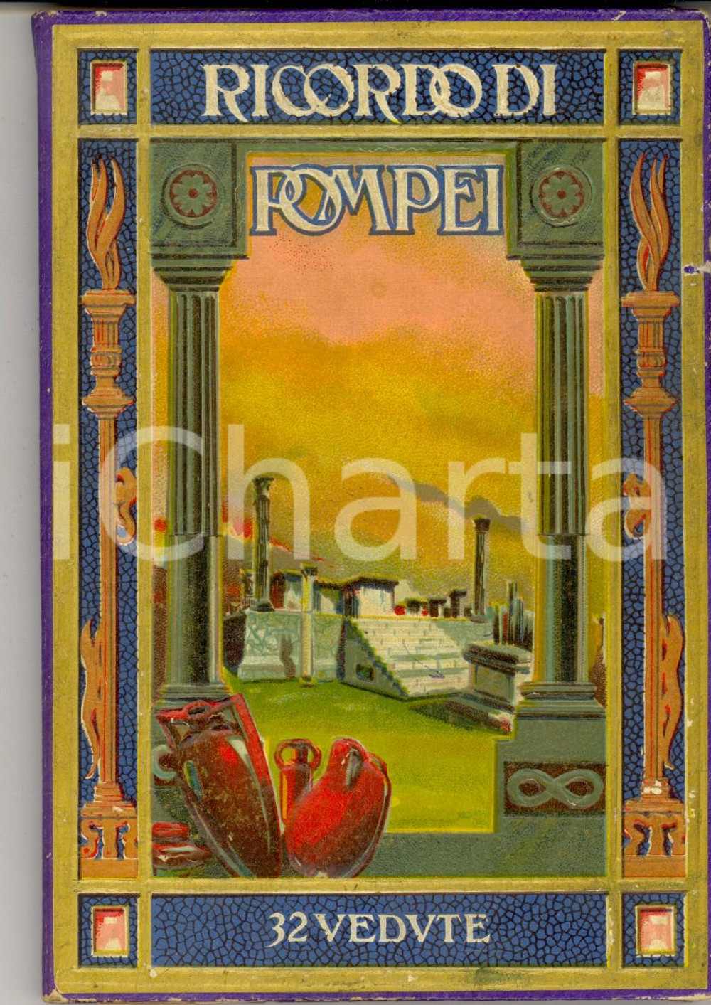 Materiale pubblicitario d’epoca 1930 ca POMPEI NA Album ricordo illustrato con 32 vedute TURISMO VINTAGE 1
