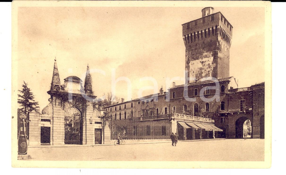 Cartolina originale da collezione 1937 VICENZA Ingresso al giardino SALVI Cartolina al sen. Ettore PORRO FP VG 1