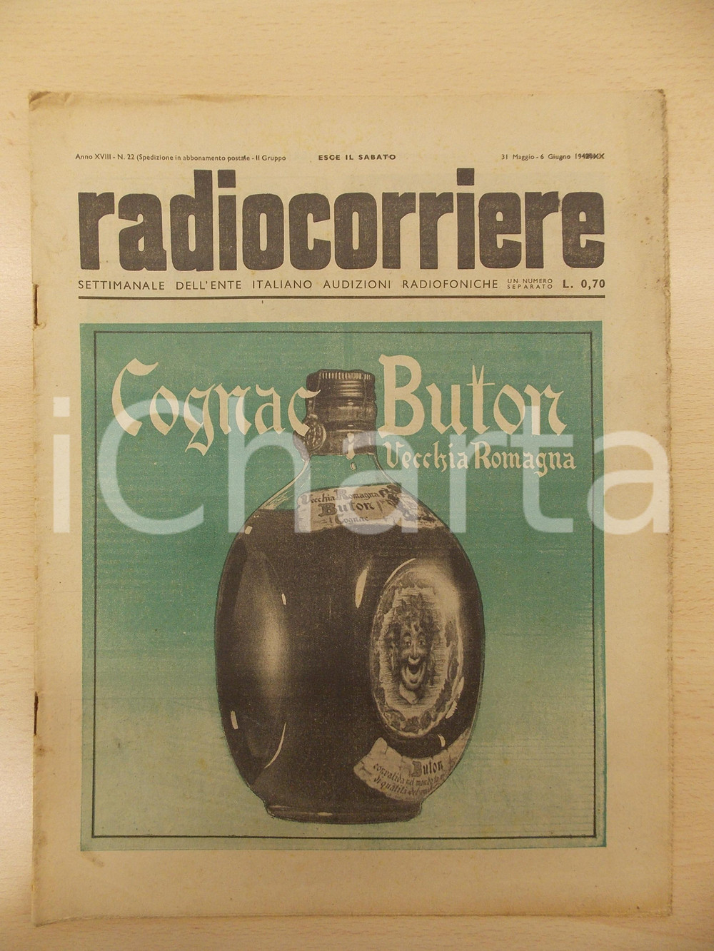 Giornale, rivista storica 1942 RADIOCORRIERE EIAR Rosetta PAMPANINI nella Wally Rivista anno XVIII nÂ°22 1