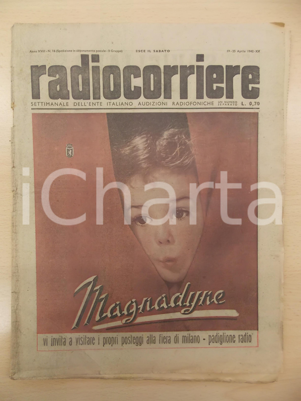 Giornale, rivista storica 1942 RADIOCORRIERE EIAR Convegno giornalistico di Venezia Anno XVIII nÂ°16 1