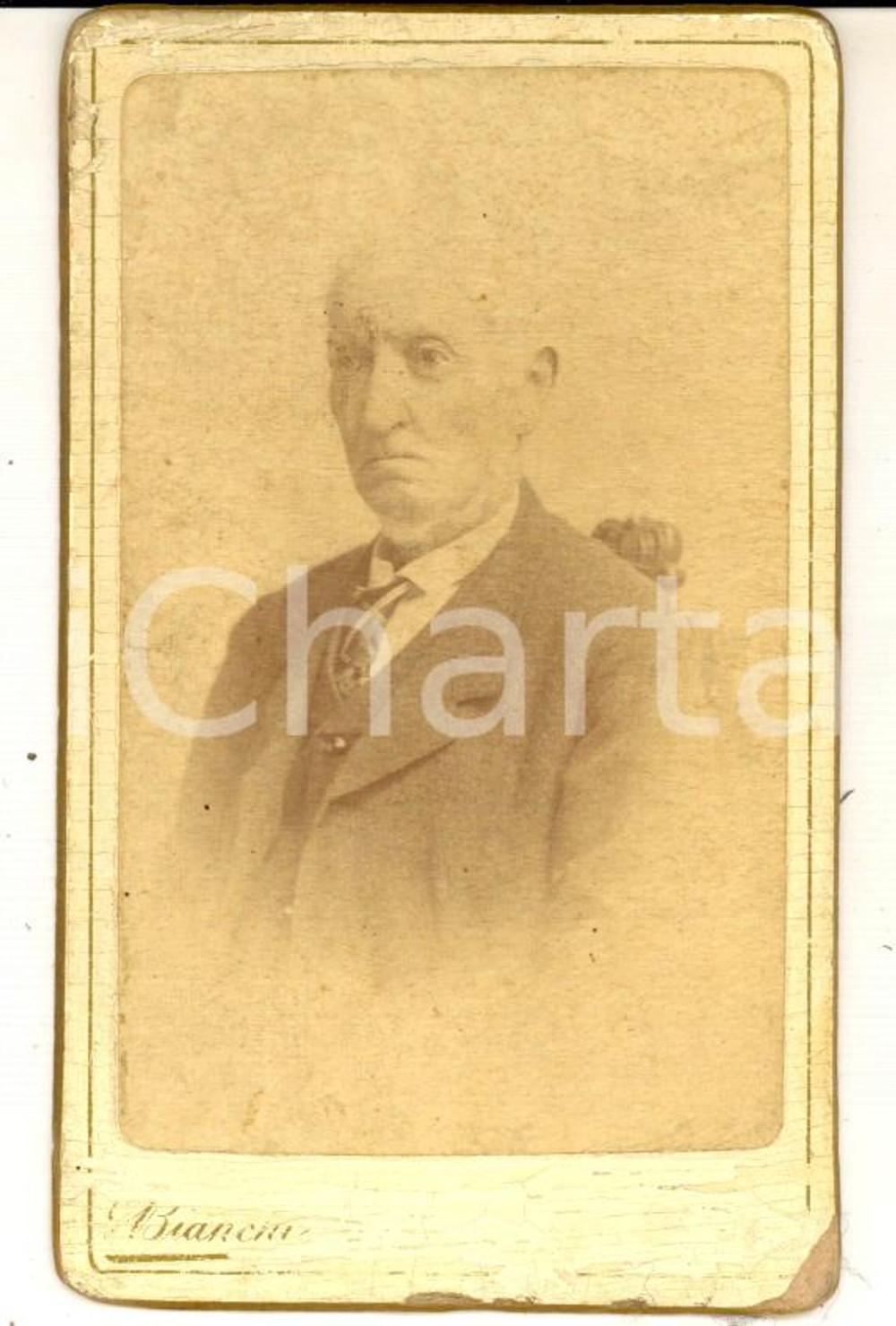 1890 ca MONZA Ritratto maschile con cravatta a rombi *Foto G. BIANCHI CDV