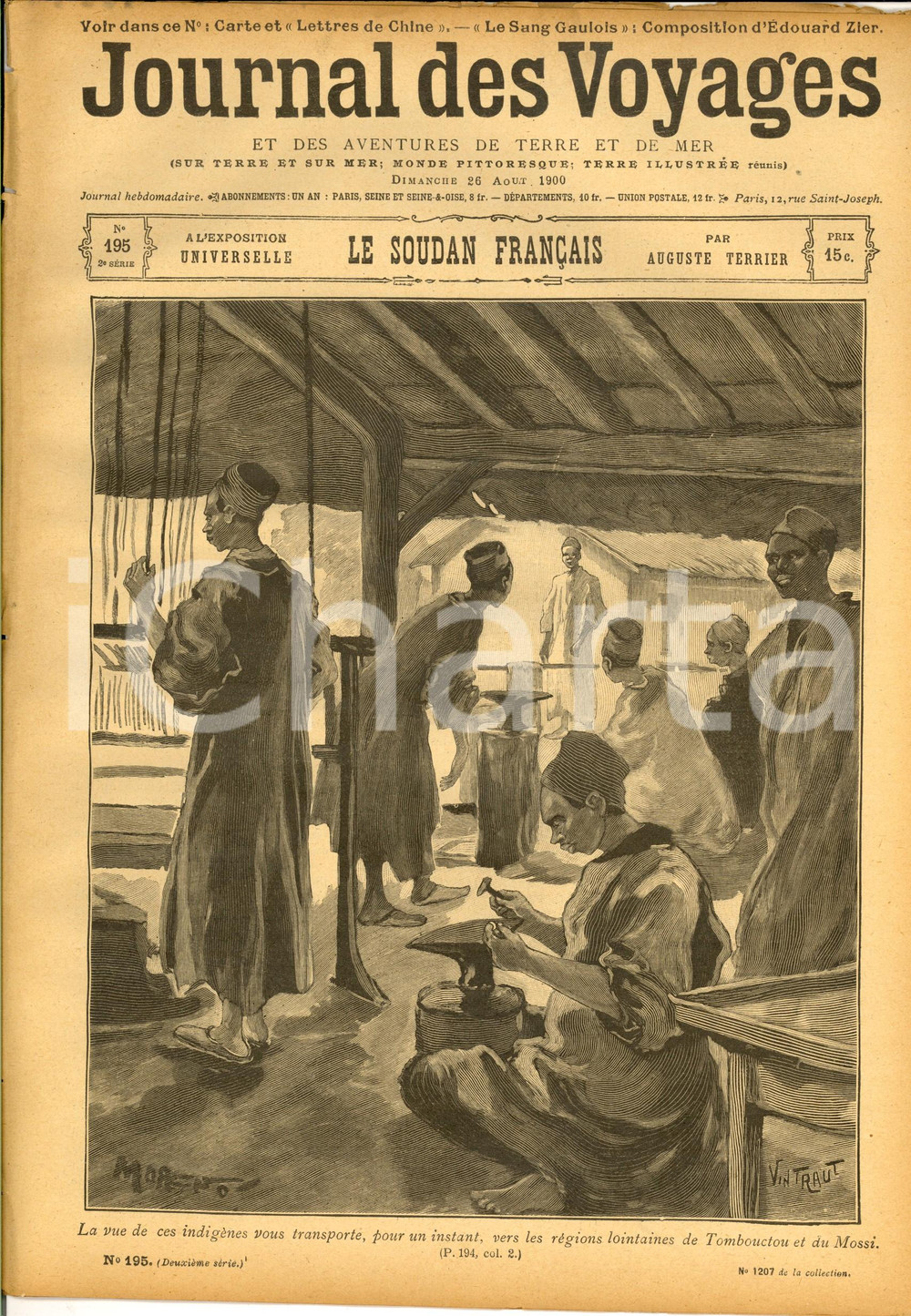 Giornale, rivista storica 1900 JOURNAL DES VOYAGES Le SOUDAN franÃ§ais Ã  l Expo Revue ILLUSTREE nÂ°195 1