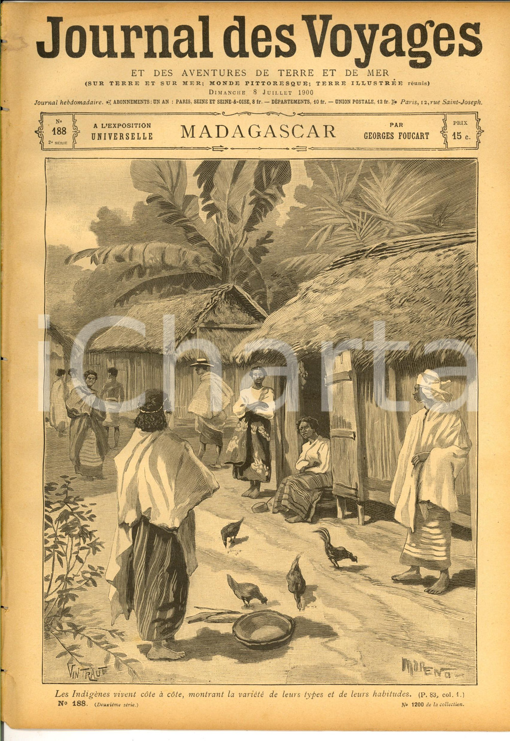 Giornale, rivista storica 1900 JOURNAL DES VOYAGES Le MADAGASCAR Ã  l Expo Revue ILLUSTREE nÂ°188 1