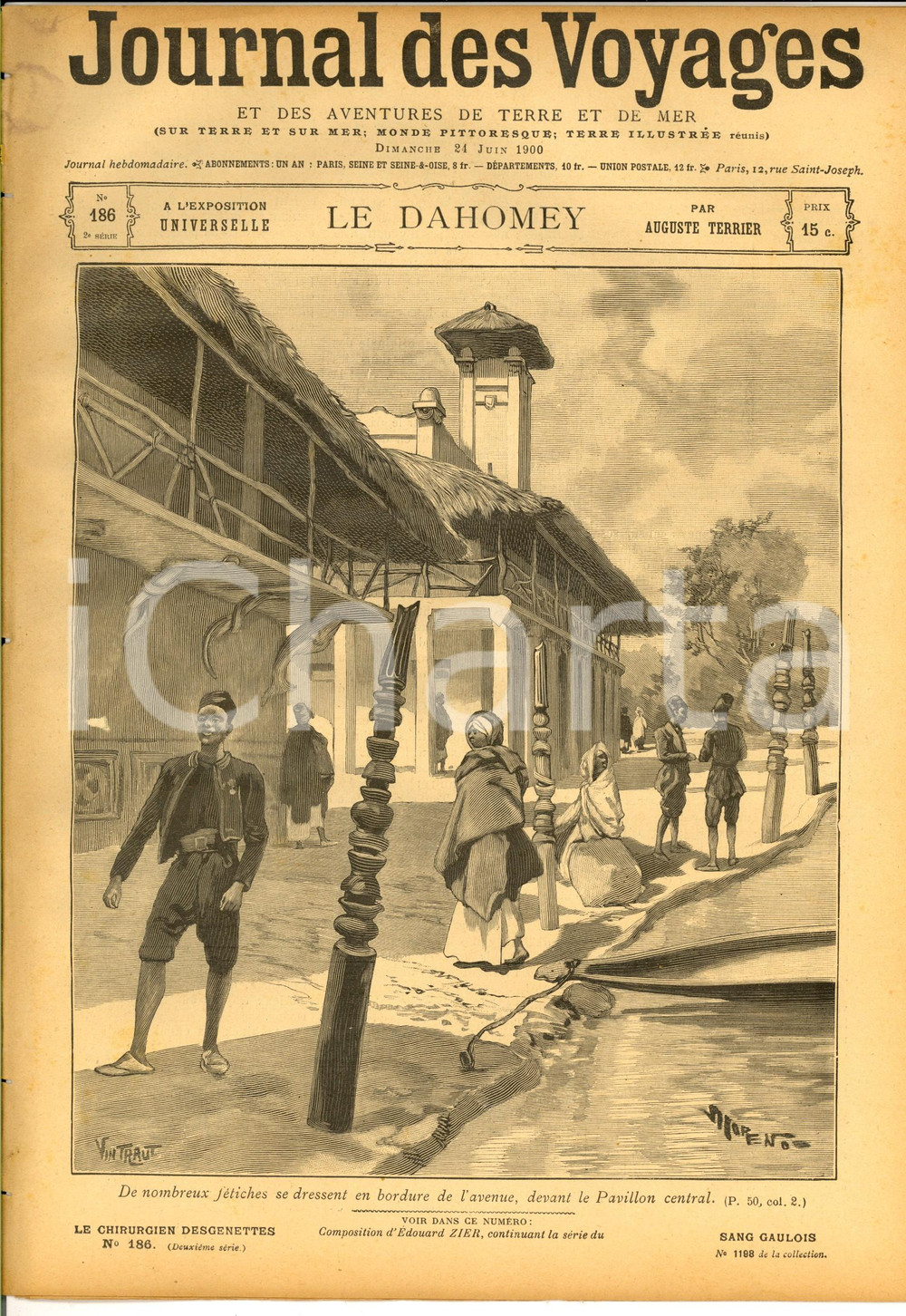 Giornale, rivista storica 1900 JOURNAL DES VOYAGES Le DAHOMEY Ã  l Expo universelle Revue ILLUSTREE nÂ°186 1