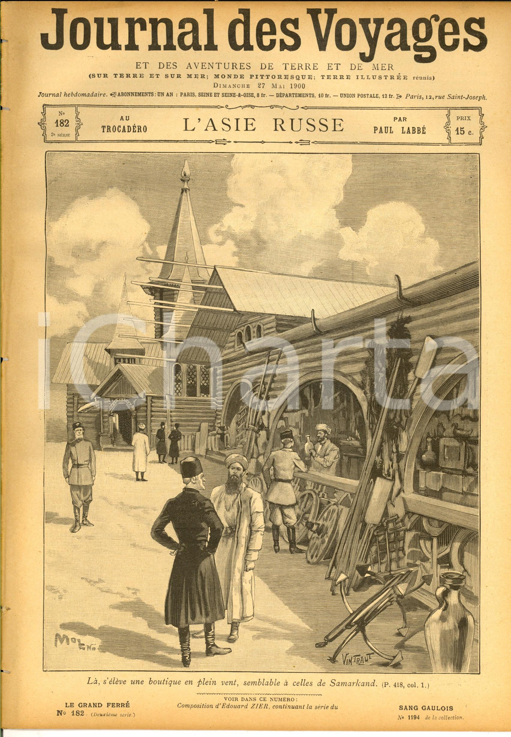 Giornale, rivista storica 1900 JOURNAL DES VOYAGES L Asie russe au TrocadÃ©ro Revue ILLUSTREE nÂ°182 1