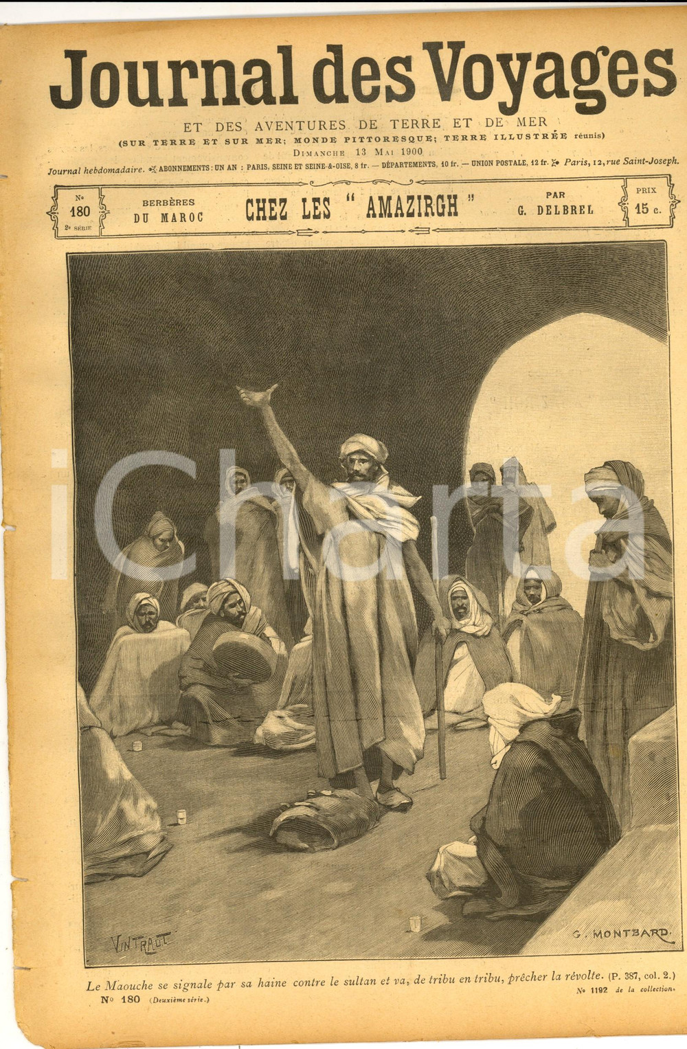 Giornale, rivista storica 1900 JOURNAL DES VOYAGES MAROC Chez les AMAZIRGH Revue ILLUSTREE nÂ°180 1
