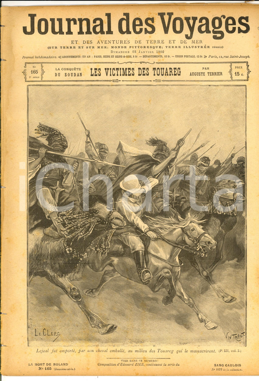 Giornale, rivista storica 1900 JOURNAL DES VOYAGES SOUDAN  Victimes des TOUAREG Revue ILLUSTREE nÂ°165 1