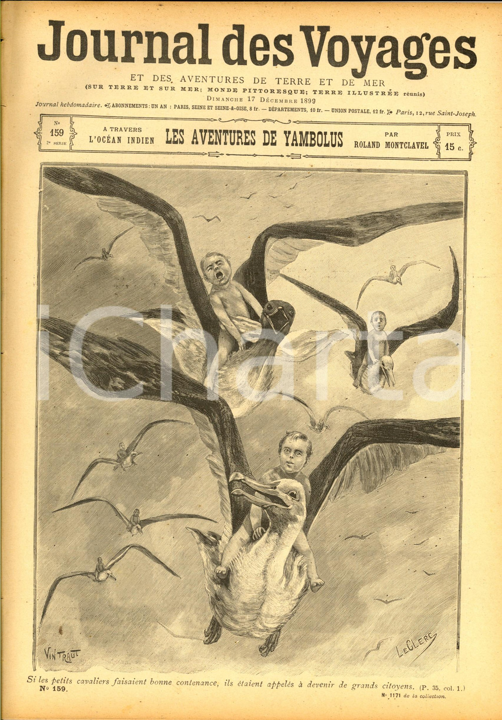 Giornale, rivista storica 1900 JOURNAL DES VOYAGES Aventures de Yambolus Revue ILLUSTREE nÂ°159 1
