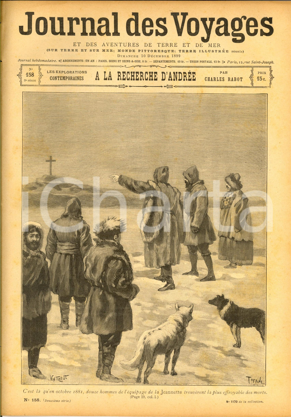 Giornale, rivista storica 1900 JOURNAL DES VOYAGES Mort Ã©quipage de la Jeannette Revue ILLUSTREE nÂ° 158 1