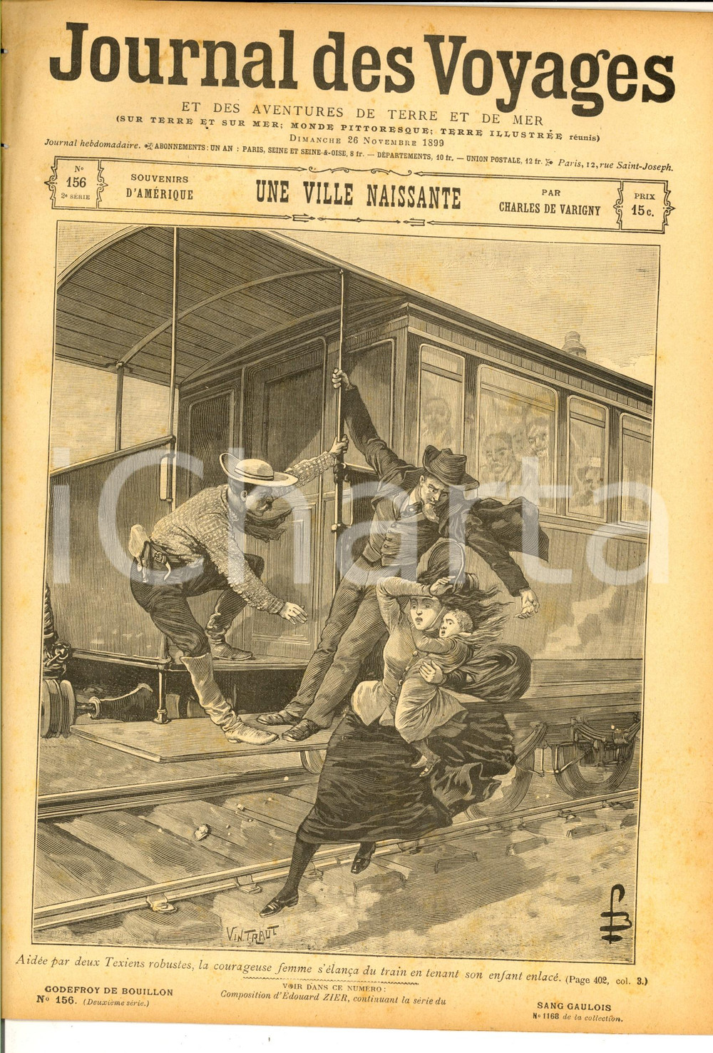 Giornale, rivista storica 1900 JOURNAL DES VOYAGES AMERIQUE Une ville naissante Revue ILLUSTREE nÂ° 156 1