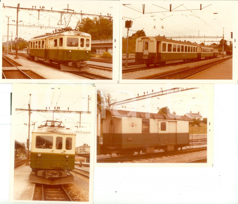 Fotografia d epoca originale 1975 ca SVIZZERA Ferrovie BIEREAPPLESMORGES Locomotiva 4 Lotto 4 fotografie 1