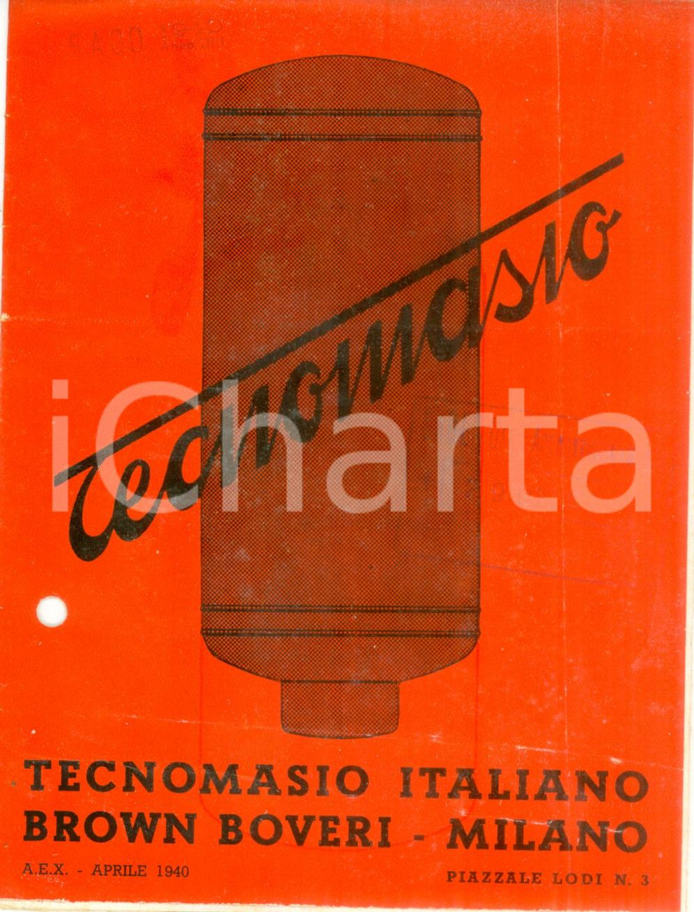 Materiale pubblicitario d’epoca 1940 MILANO Tecnomasio Italiano BROWN BOVERI Opuscolo scaldaacqua ILLUSTRATO 1
