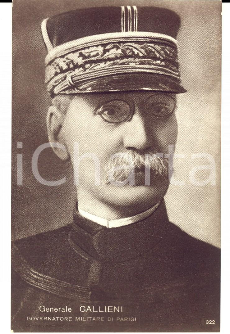 Cartolina originale da collezione 1915 ca PARIS Ritratto del gen. Joseph GALLIENI governatore Cartolina FP NV 1