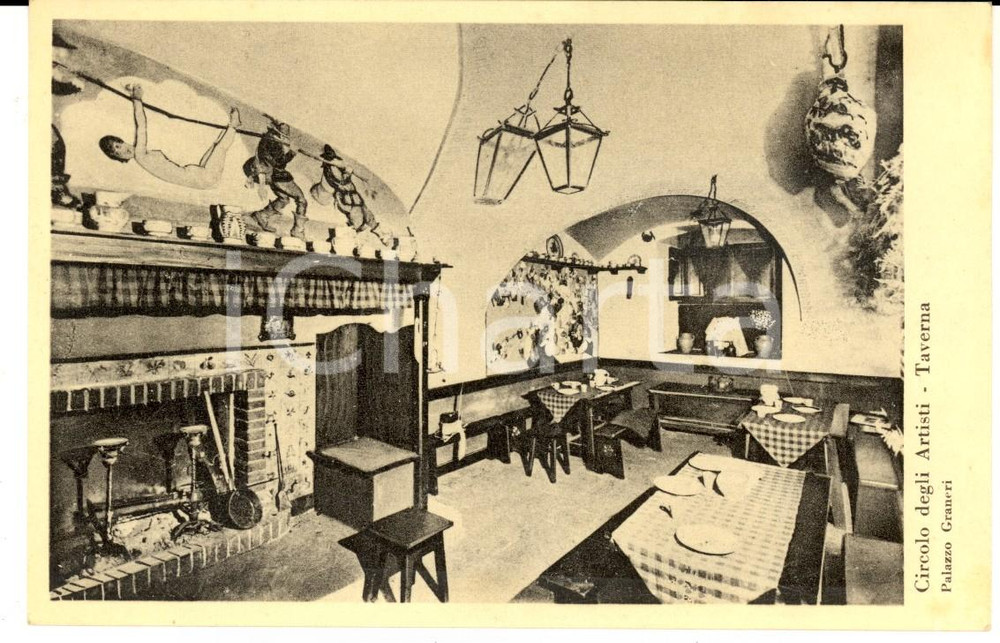 Cartolina originale da collezione 1930 ca TORINO Palazzo GRANERI Circolo degli Artisti  La taverna Cartolina 1
