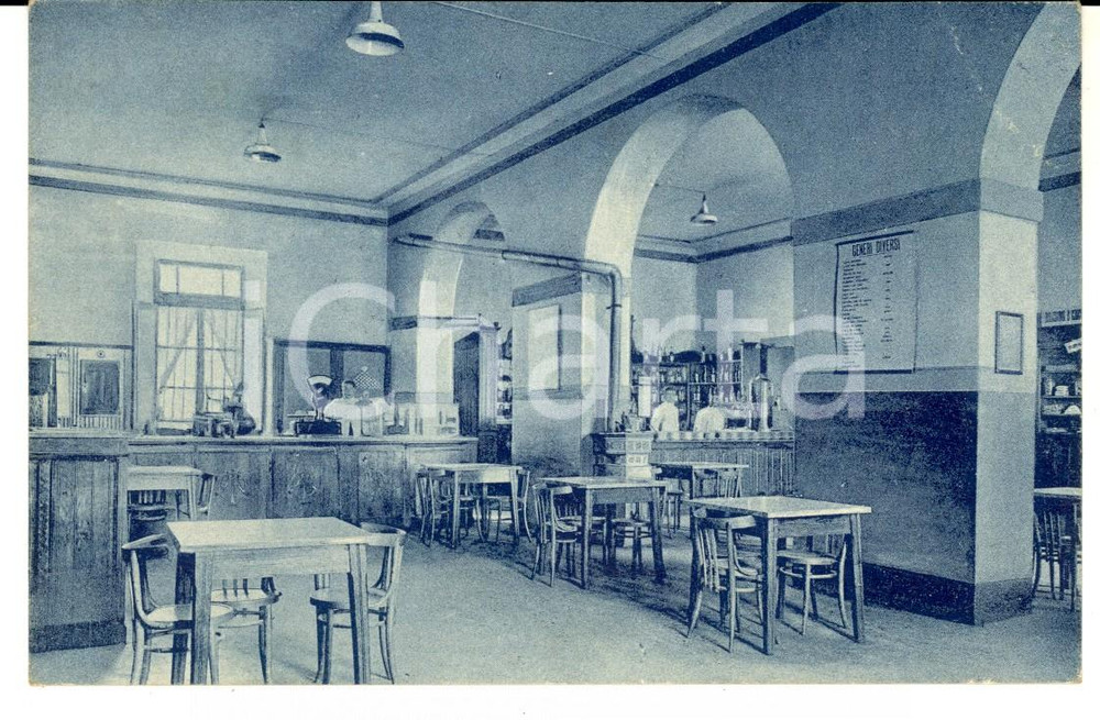 Cartolina originale da collezione 1931 SPOLETO PG Scuola Allievi Ufficiali Spaccio Cartolina ANIMATA FP VG 1