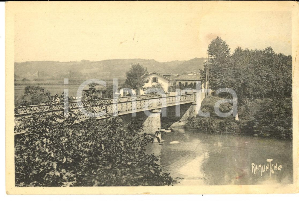 Cartolina originale da collezione 1910 CAMBOLESBAINS F Vue avec le PONT DE LA NIVE Carte postale BERGEVIN 1