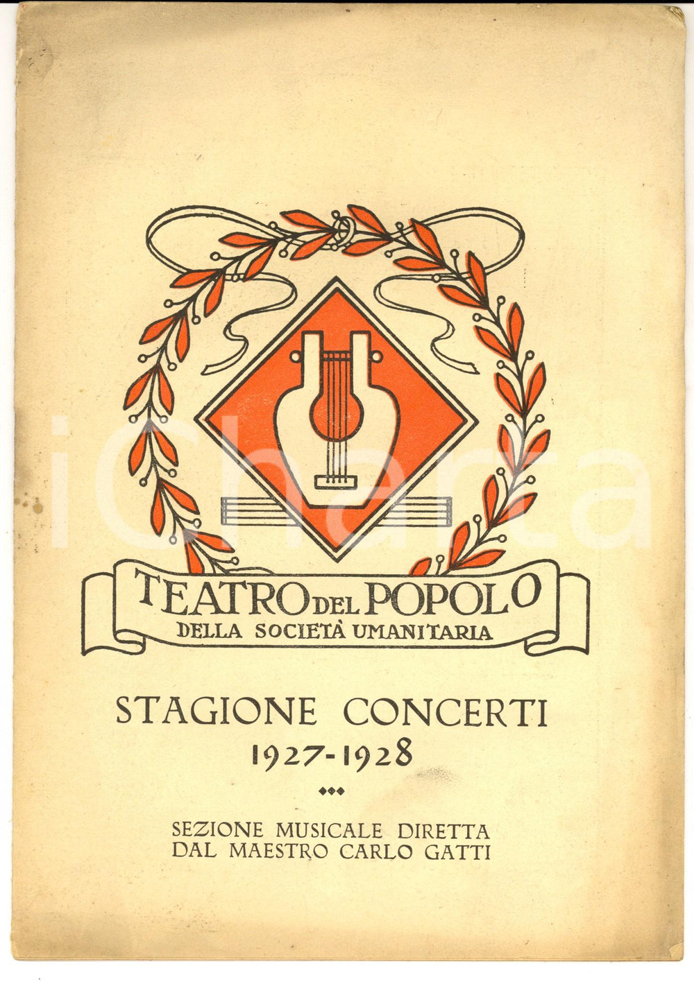 Documento originale, autentico 1928 MILANO TEATRO DEL POPOLO Concerto del pianista Alberto D ERASMO Programma 1