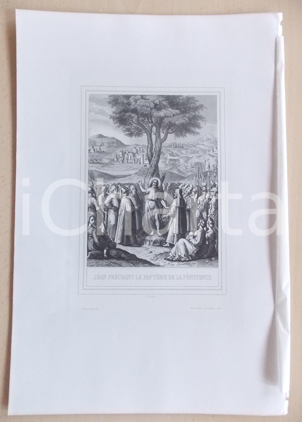 1853 VIE DE N. S. JESUS CHRIST Jean prêchant le Baptême de la pénitence *Gravure