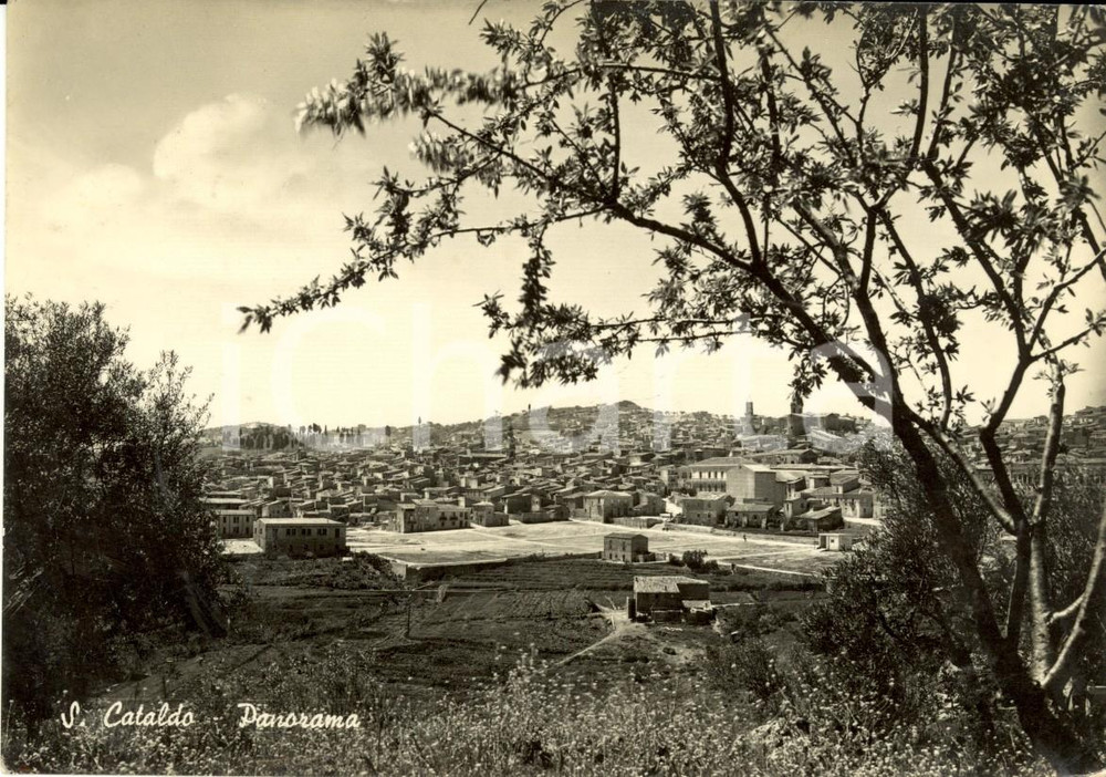 Cartolina originale da collezione 1950 SAN CATALDO CL Veduta panoramica paese e dintorni Cartolina FG VG 1