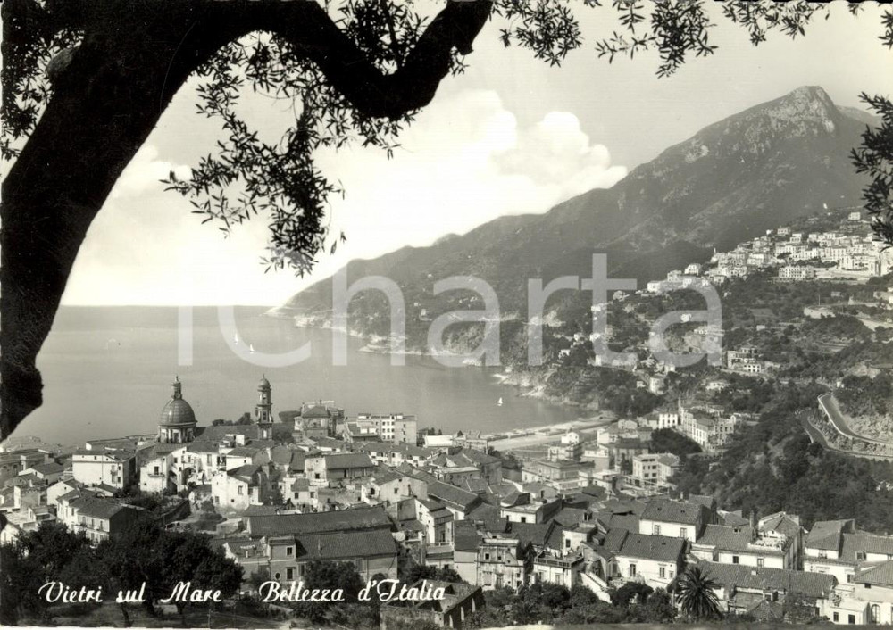 Cartolina originale da collezione 1961 VIETRI SUL MARE SA Veduta panoramica paese e costa Cartolina FG VG 1