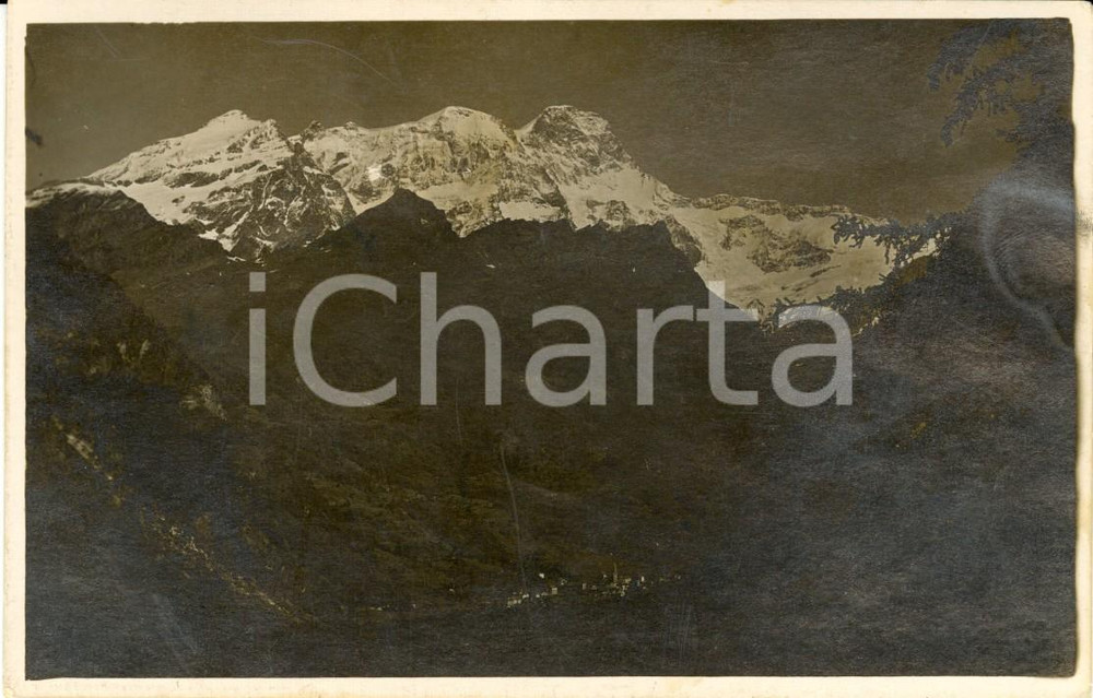 Cartolina originale da collezione 1930 ca ALAGNA VC Veduta VALSESIA e Massiccio Monte ROSA Cartolina FP NV 1
