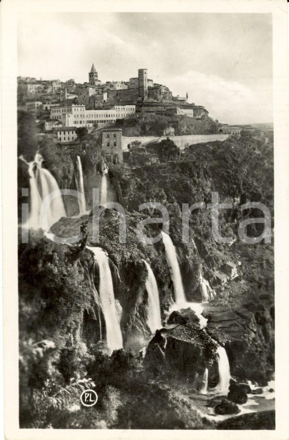 Cartolina originale da collezione 1933 TIVOLI ROMA Veduta del paese e delle cascatelle Cartolina FP VG 1