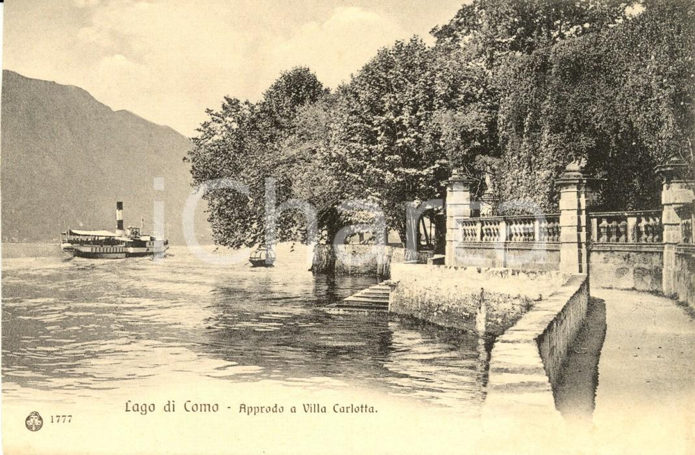 Cartolina originale da collezione 1915 ca TREMEZZO CO Approdo Villa CARLOTTA con traghetto Cartolina FPNV 1