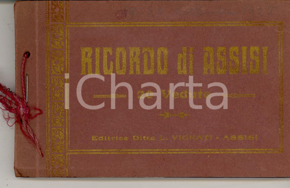 Cartolina originale da collezione 1925 Ricordo di ASSISI Album 20 cartoline postali TURISMO VINTAGE 1