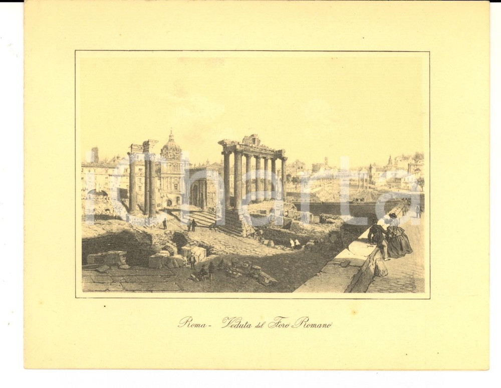 Oggetto da collezione cartaceo 1970 ca ROMA Veduta del Foro romano Biglietto auguri 15x12 cm 1
