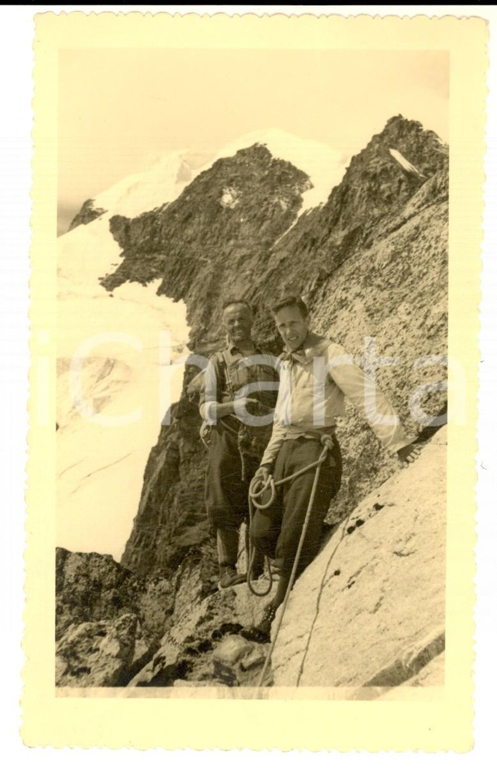 Fotografia d epoca originale 1946 MONTE ROSA VB Escursionisti verso la CIMA DI JAZZI Foto VINTAGE 10x15 1