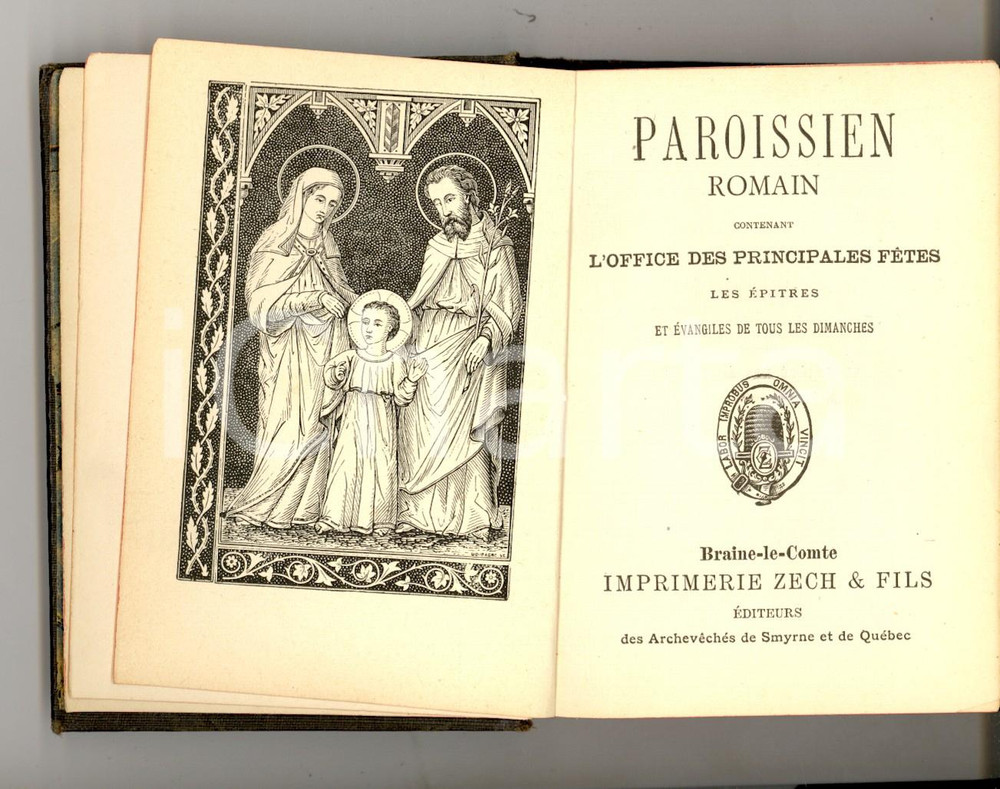 Libro, pubblicazione d epoca 1896 PAROISSIEN ROMAIN Office des principales fetes Imprimerie ZECH & FILS 1