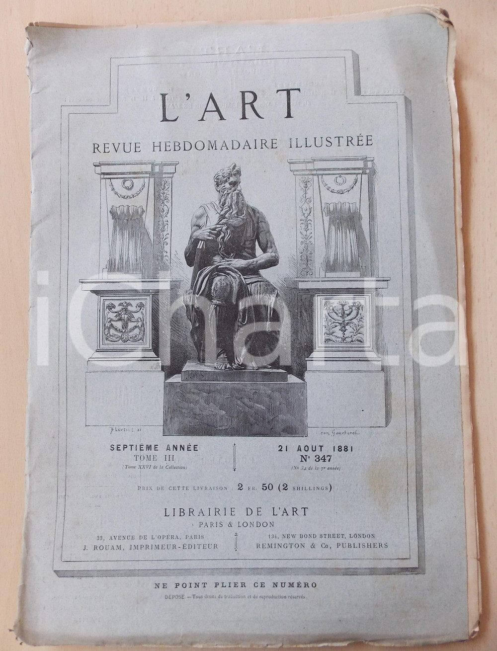 Giornale, rivista storica 1881 L ART Exposition palais POLDI PEZZOLI Ã  Milan Revue ILLUSTREE nÂ° 347 31x44 1