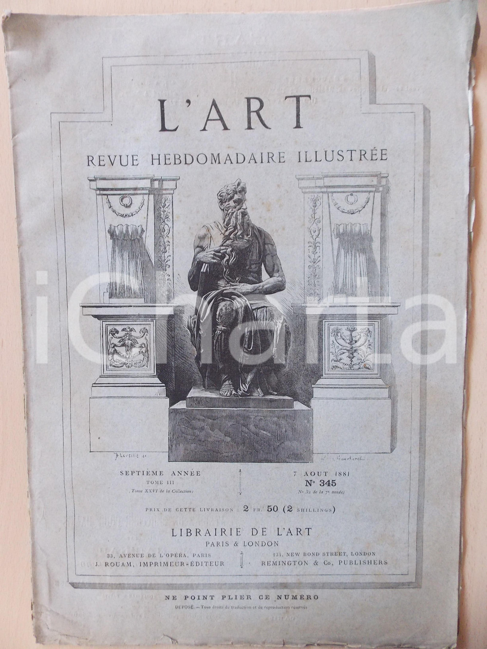 Giornale, rivista storica 1881 L ART Exposition dessins au palais POLDI PEZZOLI Revue ILLUSTREE nÂ° 345 1