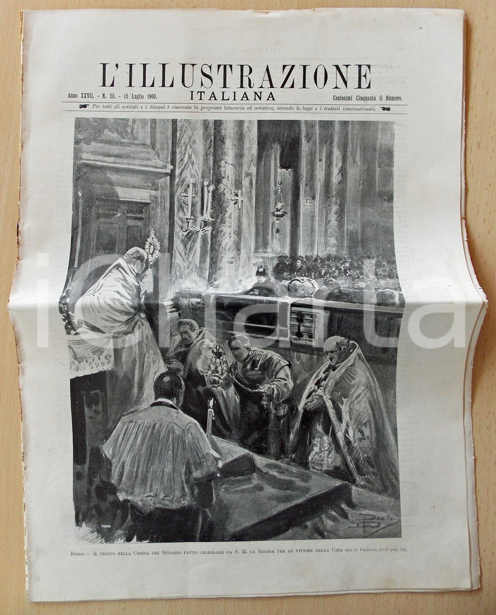 Giornale, rivista storica 1900 L ILLUSTRAZIONE ITALIANA Triduo a Roma per le vittime della Cina Rivista 1