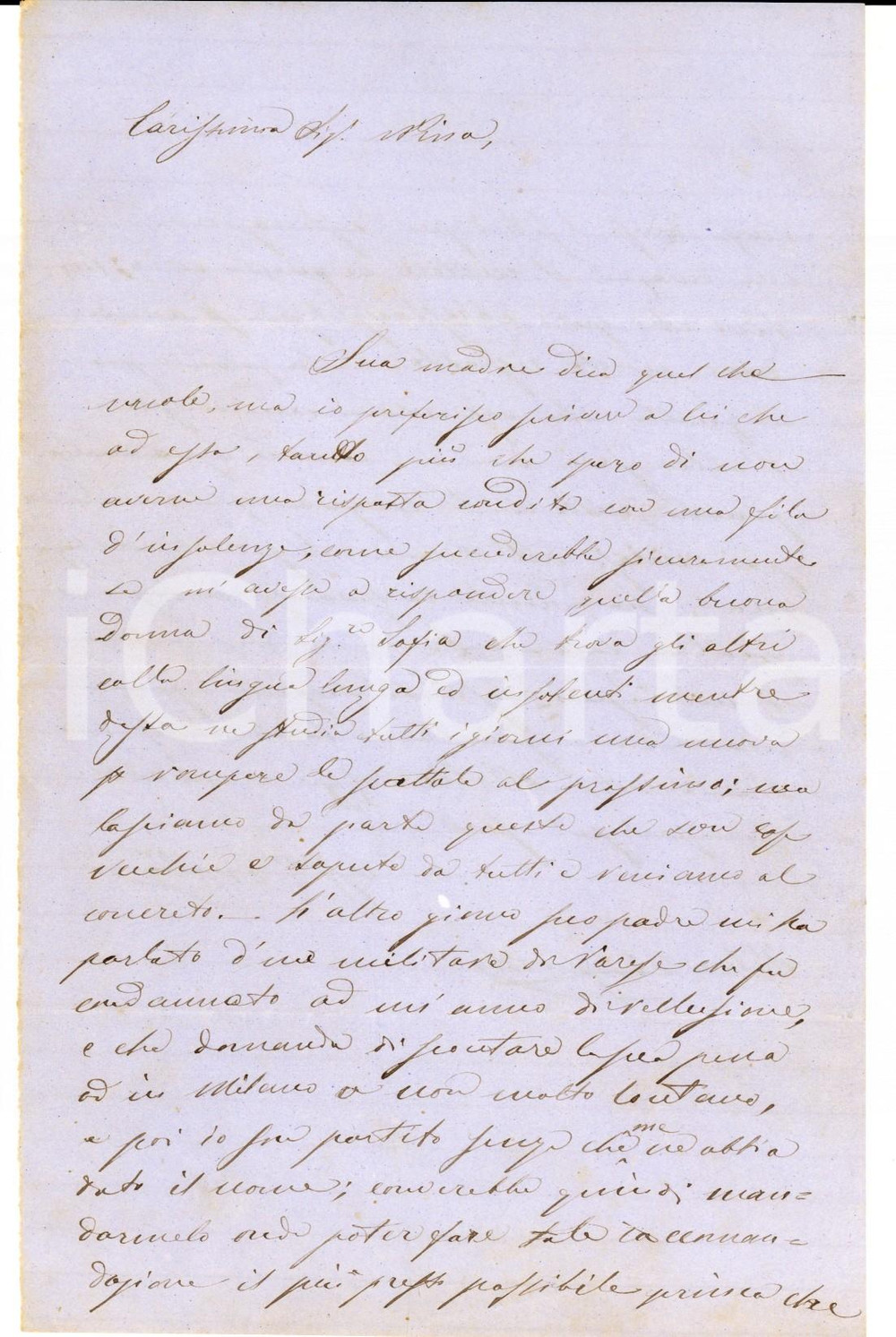 Manoscritto, lettera originale 1867 MILANO Lettera a Giulia GAVAZZI SPERONI pro militare condannato al carcere 1
