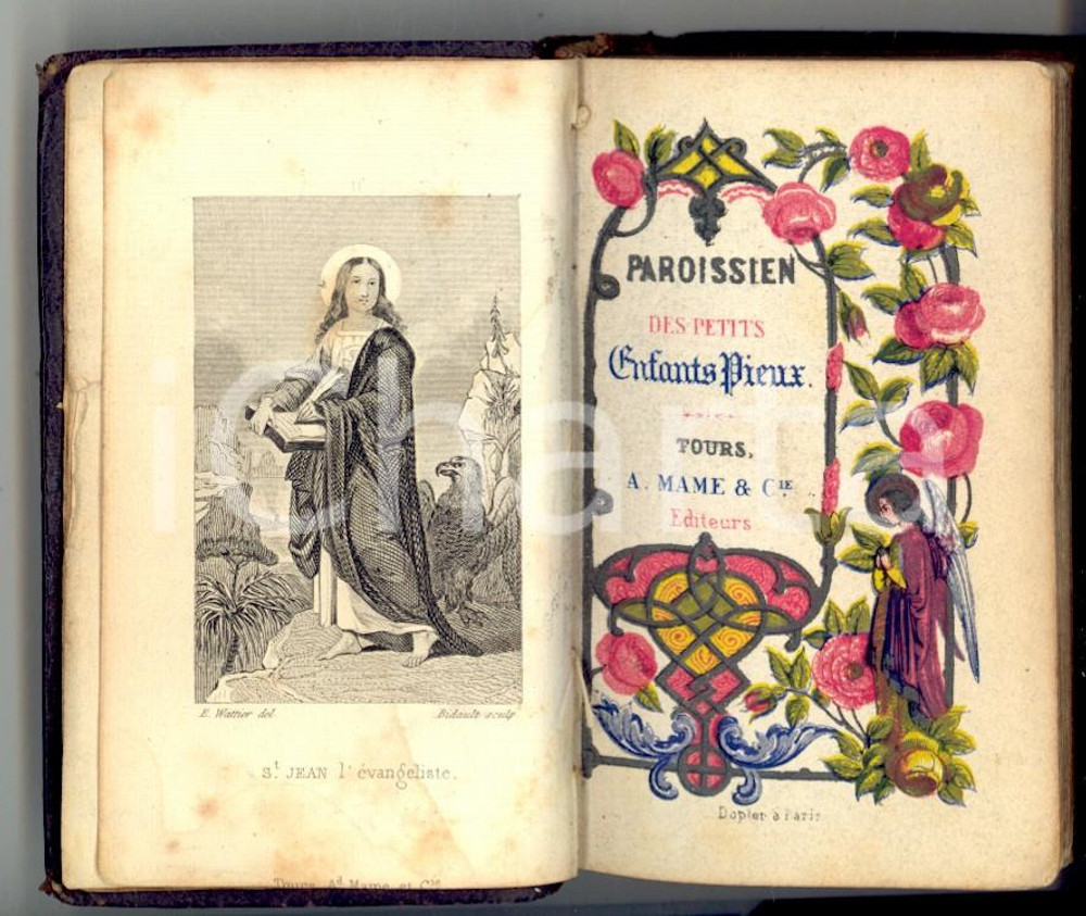 Libro, pubblicazione d epoca 1890 ca PAROISSIEN des petits enfants pieux Ed. Alfred MAME   TOURS 5x9 cm 1