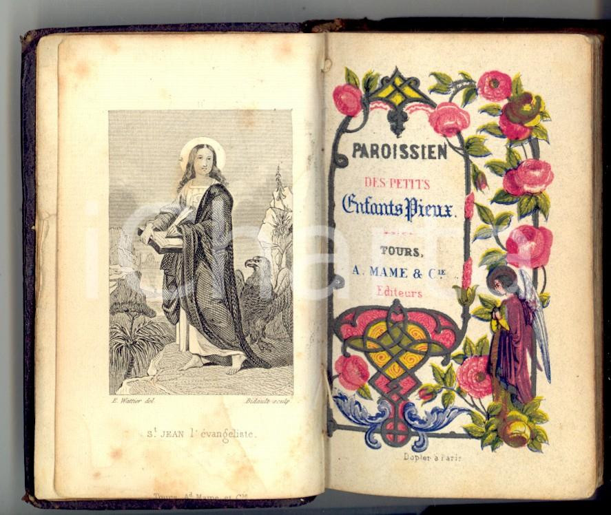Libro, pubblicazione d epoca 1890 ca PAROISSIEN des petits enfants pieux Ed. Alfred MAME   TOURS 5x9 cm 1