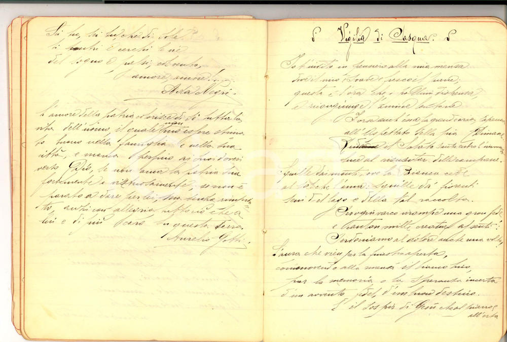 Oggetto da collezione cartaceo 1915 MILANO Quaderno Letizia BELLONI Poesie e aforismi Manoscritto 106 pp. 1