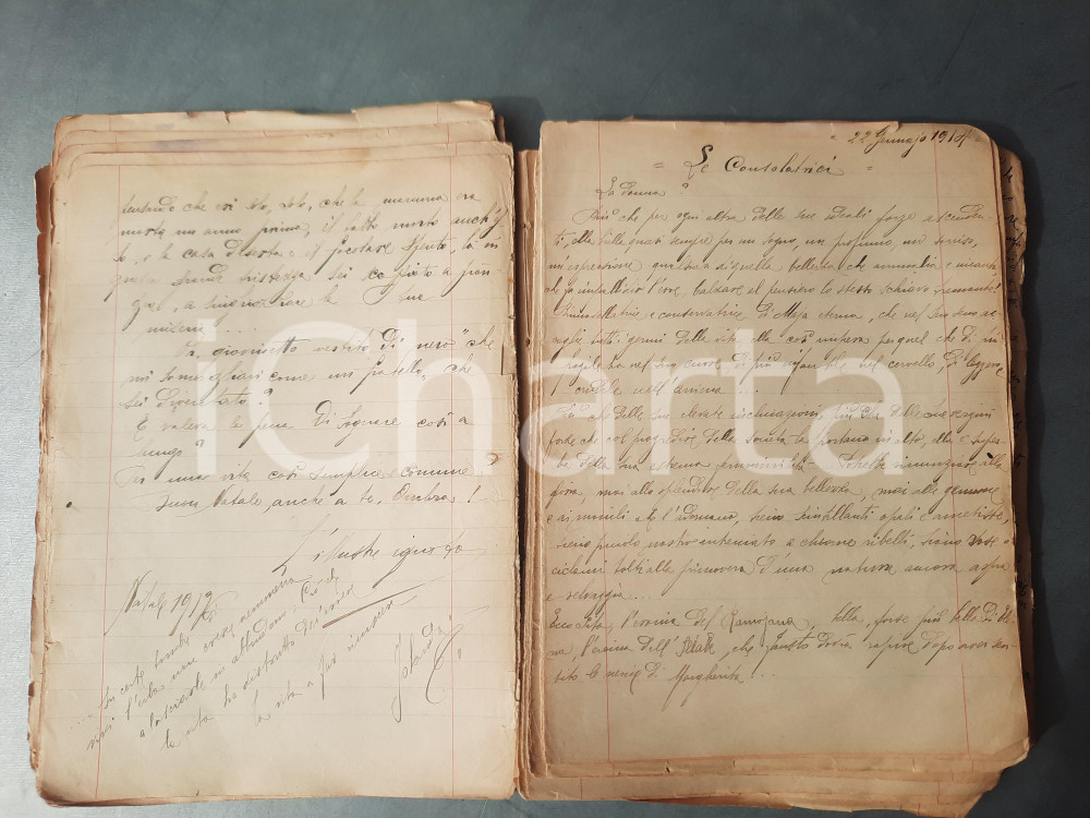 Oggetto da collezione cartaceo 191115 MILANO Quaderno Letizia BELLONI Poesie e aforismi Manoscritto 190 pp. 1