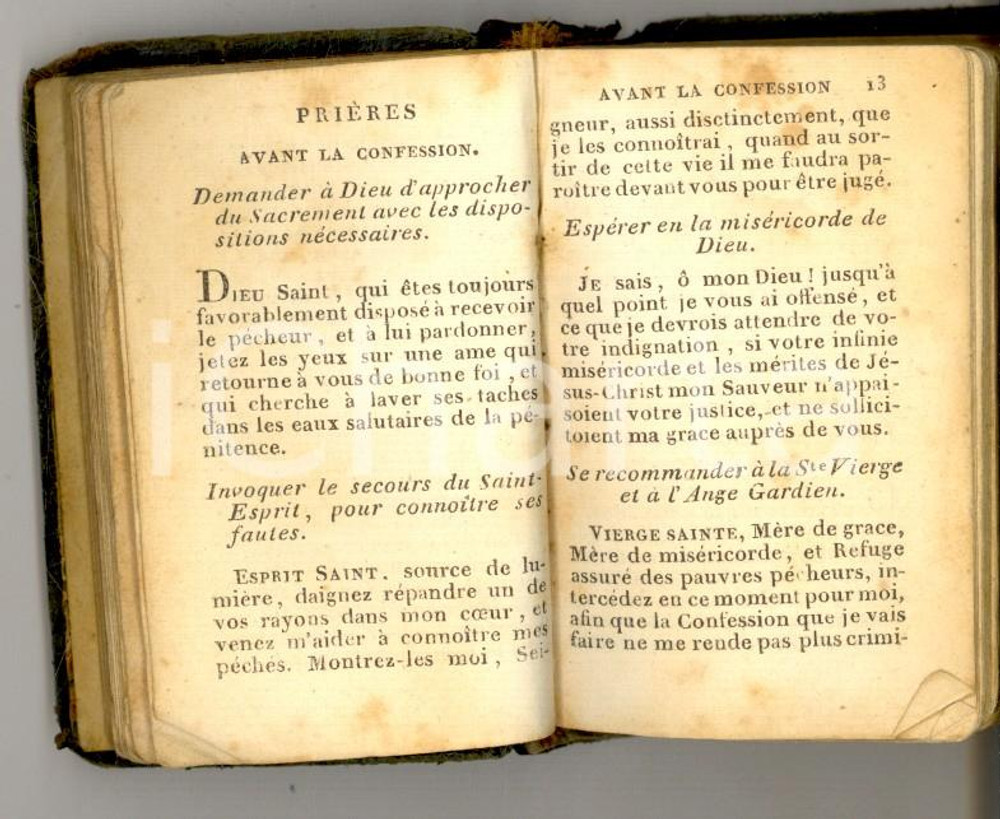 Libro, pubblicazione d epoca 1819 Petit PAROISSIEN avec calendrier cm 4x7 208 pp. 1