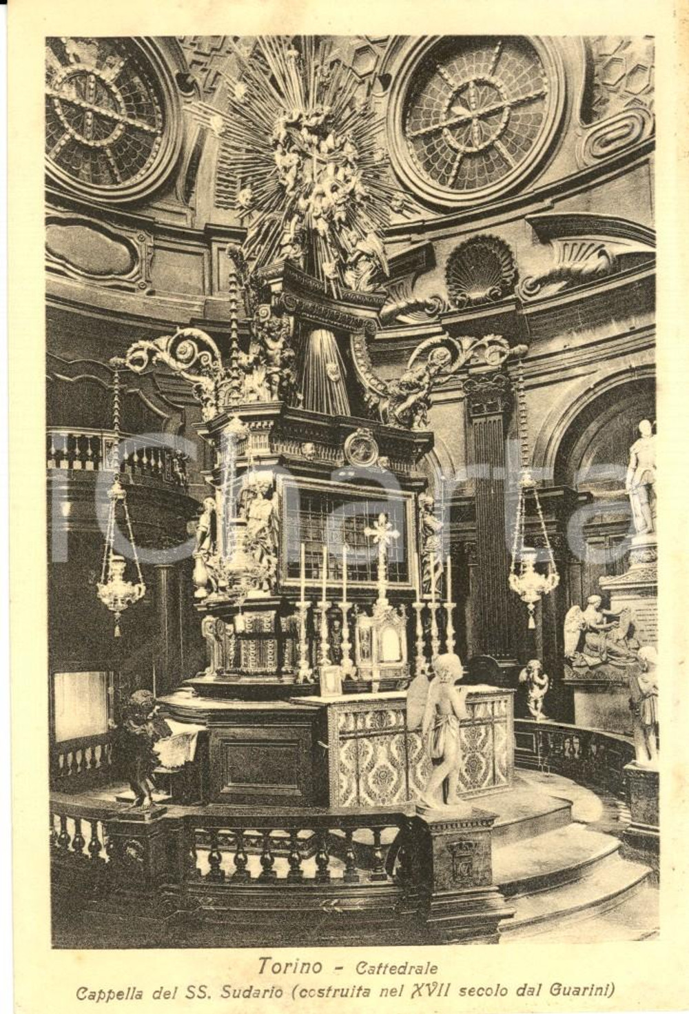 Cartolina originale da collezione 1940 ca TORINO Cappella del SANTISSIMO SUDARIO della Cattedrale Cartolina FP NV 1