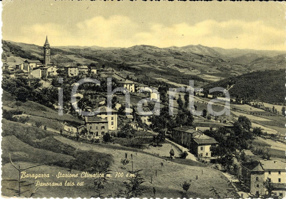 Cartolina originale da collezione 1962 BARAGAZZA BO Panorama paese e dintorni dal lato est Cartolina FG VG 1