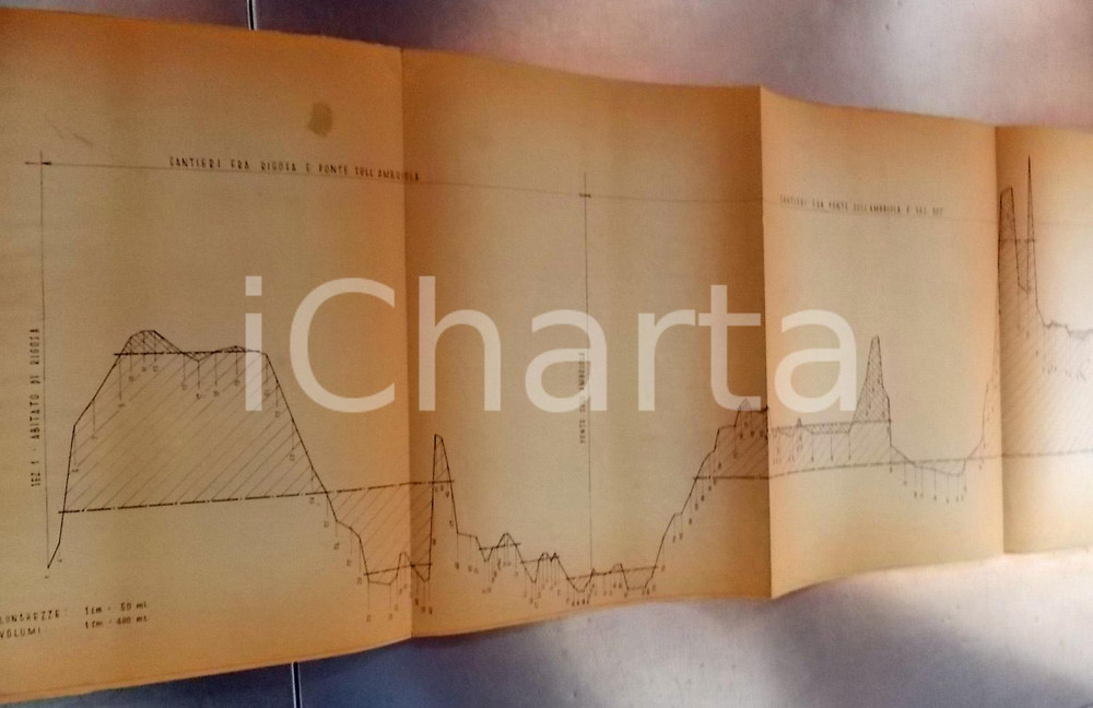Documento originale, autentico 1947 Strada SELVINORIGOSA BG Studio BARBONI Relazione sui cantieri 25 pp. 1