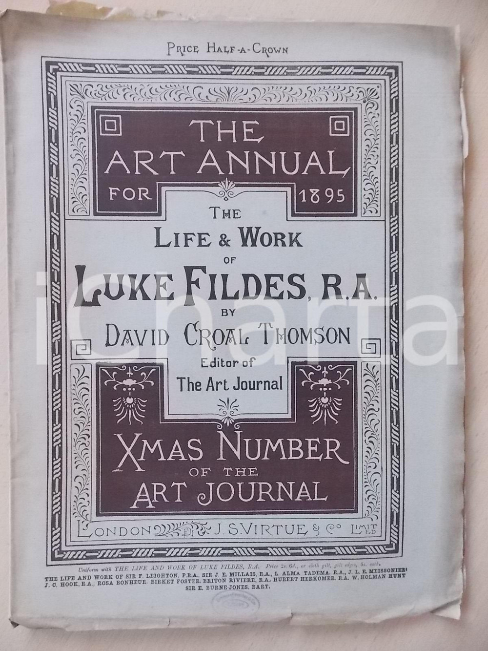 Giornale, rivista storica 1895 LONDON THE ART ANNUAL David Croal THOMSON Life and work of Luke FILDES 1