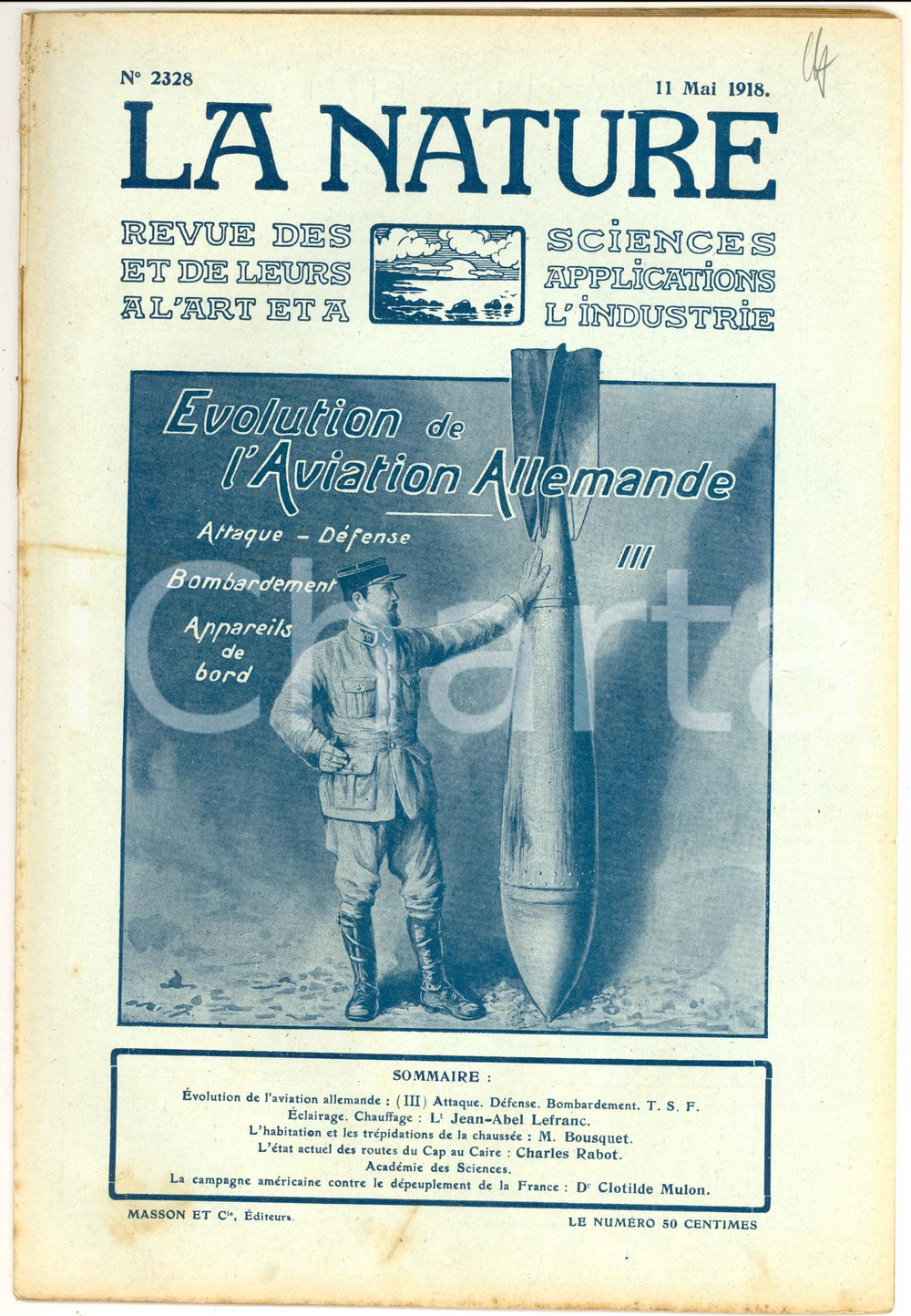 Giornale, rivista storica 1918 LA NATURE Evolution de l aviation allemande Revue ILLUSTREE nÂ° 2328 1