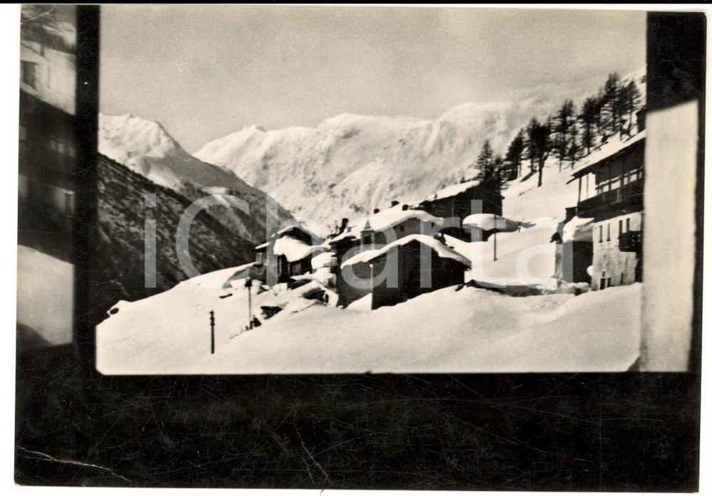 Cartolina originale da collezione 1955 BONNE / VALGRISENCHE AO Veduta innevata Cartolina VINTAGE FG VG 1