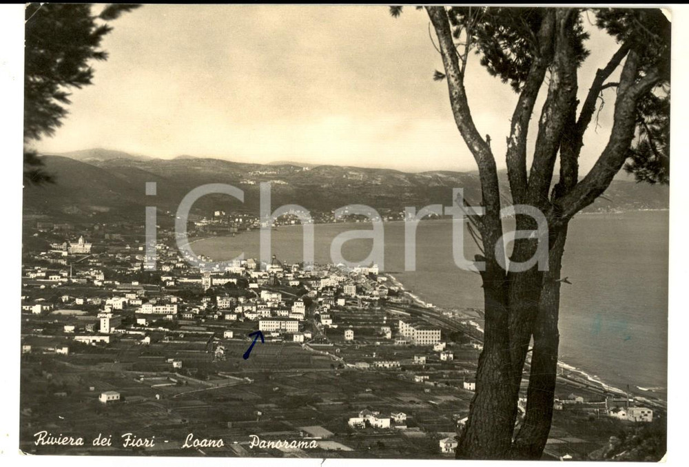 Cartolina originale da collezione 1952 LOANO SV Veduta panoramica dall alto Cartolina postale FG VG 1