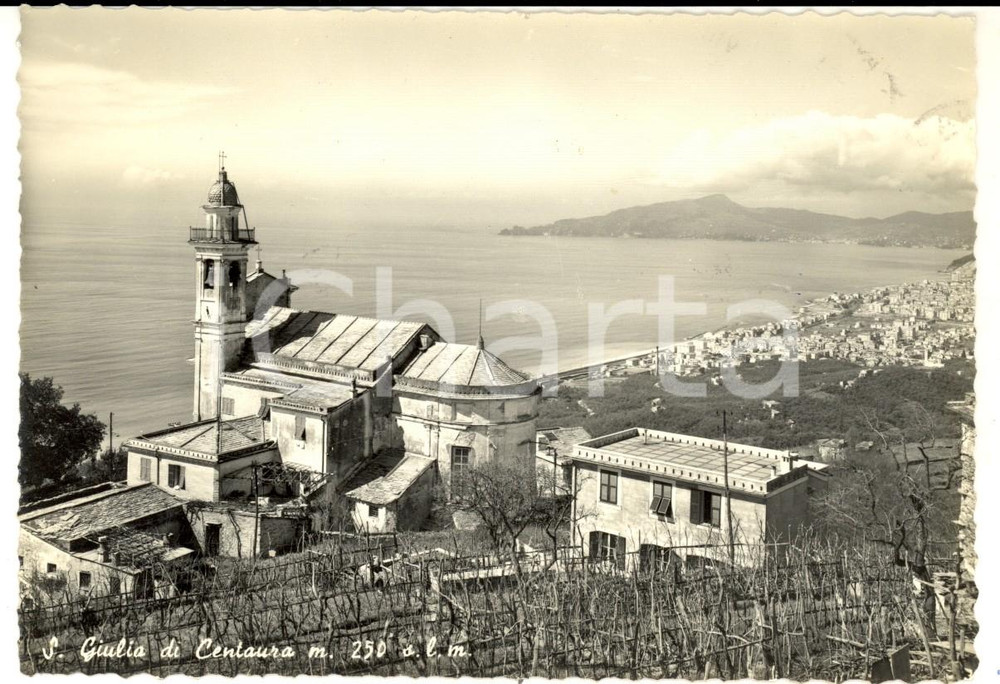Cartolina originale da collezione 1960 LAVAGNA GE Chiesa di SANTA GIULIA DI CENTAURA Cartolina postale FG VG 1