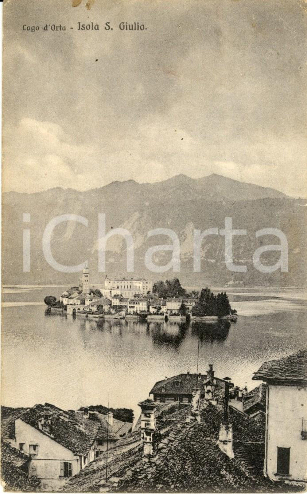 Cartolina originale da collezione 1920 ca LAGO D ORTA NO Veduta dell Isola di SAN GIULIO Cartolina FP VG 1